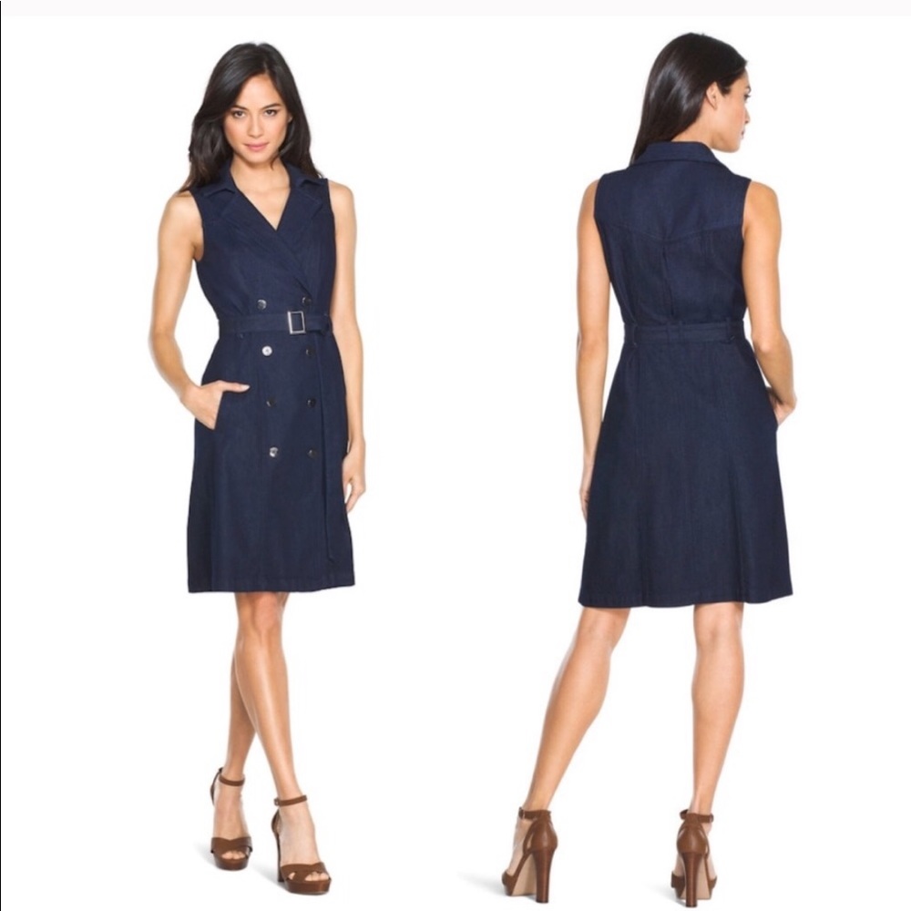 WHBM sleeveless denim trench dress